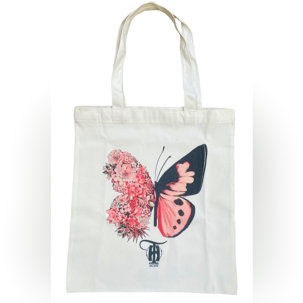 Butterfly Flower Canvas Tote Bag